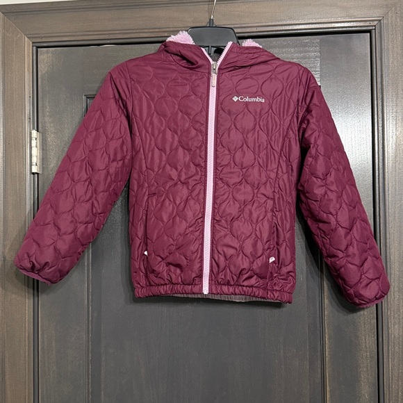 Columbia Girls Fleece Lined wine color Coat S - Picture 1 of 8